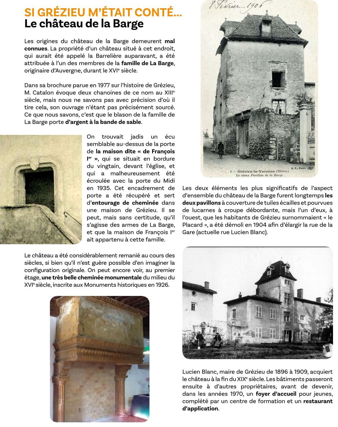 Article municipal juin 2025 chateau de la Barge